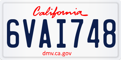 CA license plate 6VAI748