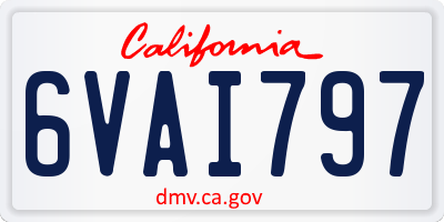 CA license plate 6VAI797
