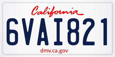 CA license plate 6VAI821
