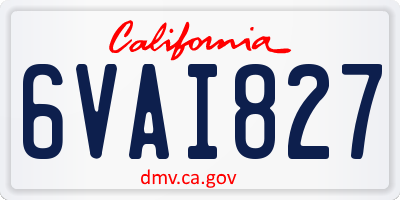 CA license plate 6VAI827