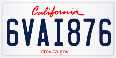 CA license plate 6VAI876