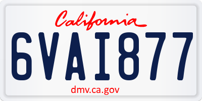 CA license plate 6VAI877