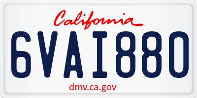CA license plate 6VAI880