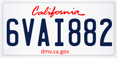 CA license plate 6VAI882