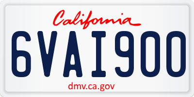 CA license plate 6VAI900
