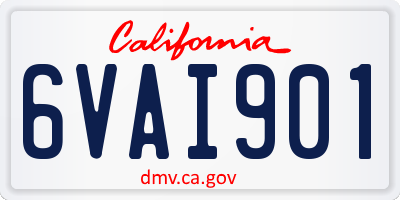 CA license plate 6VAI901