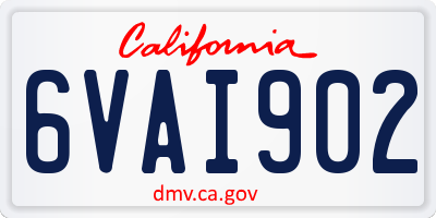 CA license plate 6VAI902