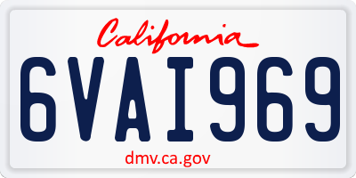 CA license plate 6VAI969