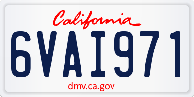 CA license plate 6VAI971