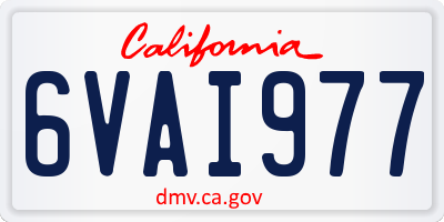 CA license plate 6VAI977