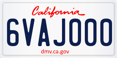 CA license plate 6VAJ000