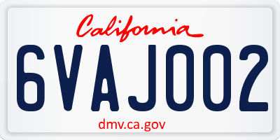 CA license plate 6VAJ002