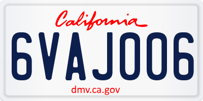 CA license plate 6VAJ006