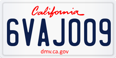 CA license plate 6VAJ009