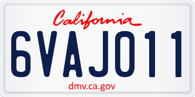 CA license plate 6VAJ011