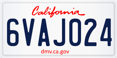 CA license plate 6VAJ024