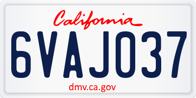CA license plate 6VAJ037