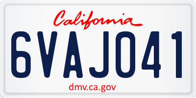CA license plate 6VAJ041