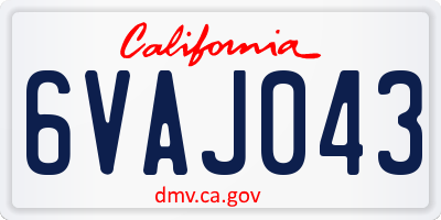 CA license plate 6VAJ043