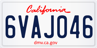 CA license plate 6VAJ046