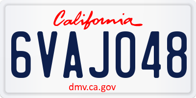 CA license plate 6VAJ048