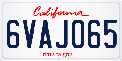CA license plate 6VAJ065