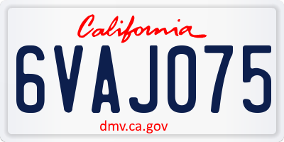 CA license plate 6VAJ075