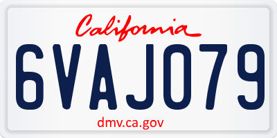 CA license plate 6VAJ079
