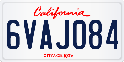 CA license plate 6VAJ084