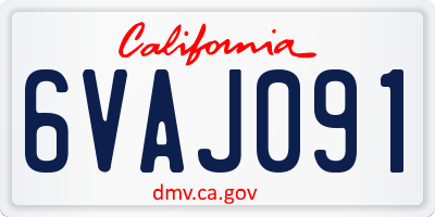 CA license plate 6VAJ091