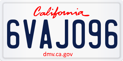 CA license plate 6VAJ096