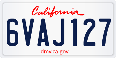 CA license plate 6VAJ127