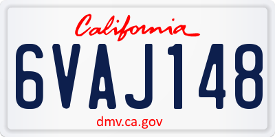 CA license plate 6VAJ148