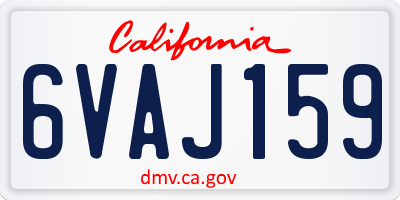 CA license plate 6VAJ159
