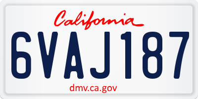 CA license plate 6VAJ187