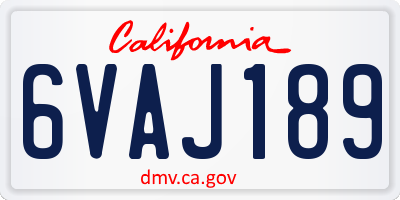 CA license plate 6VAJ189