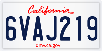 CA license plate 6VAJ219