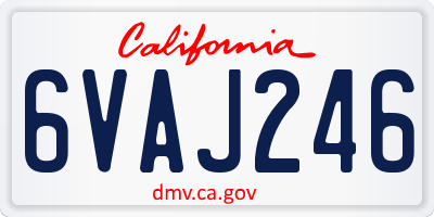 CA license plate 6VAJ246