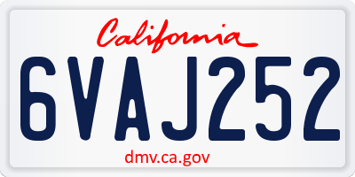 CA license plate 6VAJ252