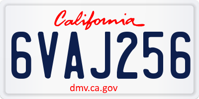 CA license plate 6VAJ256