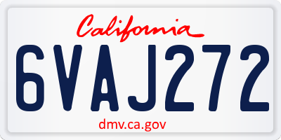 CA license plate 6VAJ272