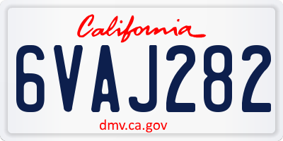 CA license plate 6VAJ282