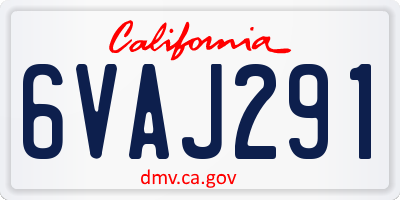 CA license plate 6VAJ291