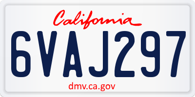 CA license plate 6VAJ297