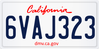 CA license plate 6VAJ323