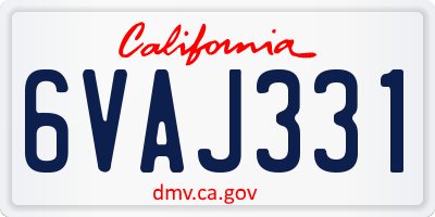 CA license plate 6VAJ331