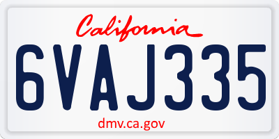 CA license plate 6VAJ335