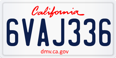 CA license plate 6VAJ336