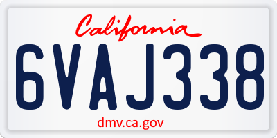 CA license plate 6VAJ338