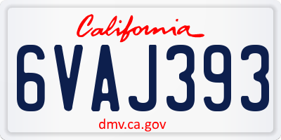 CA license plate 6VAJ393